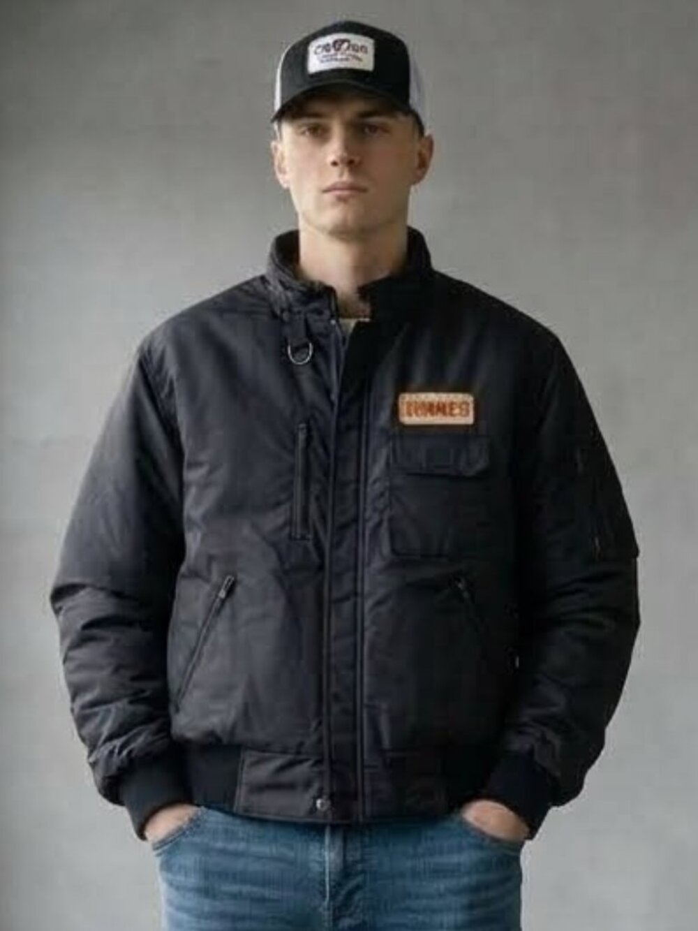 Vintage 1980's Pla-Jac Schneider  National Racing Bomber Trucker Jacket Men's 42